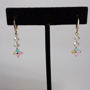 Candy Galaxy Multicolor Dangle Huggie Earrings